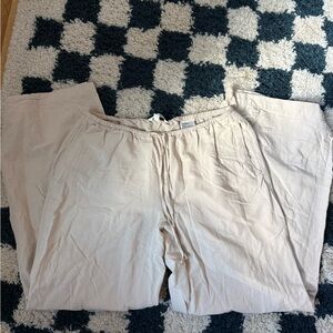 H&M Beige Linen Blend Pants